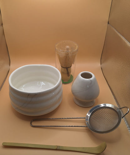 🍵 Set Matcha “Sumi” – Marbre & Encre, l’harmonie sur céramique