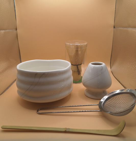 🍵 Matcha Set “Sumi” – Marble &amp; Ink, harmony on ceramic