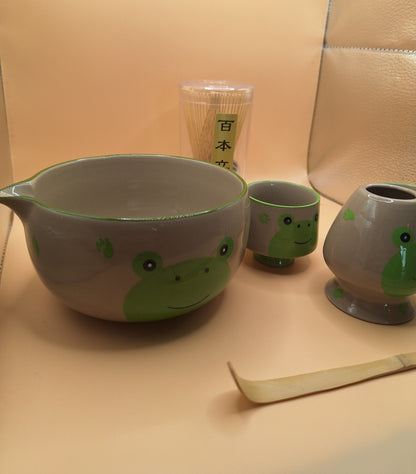 🐸 Set Matcha 6 pièces - Kaeru (カエル) La grenouille joyeuse