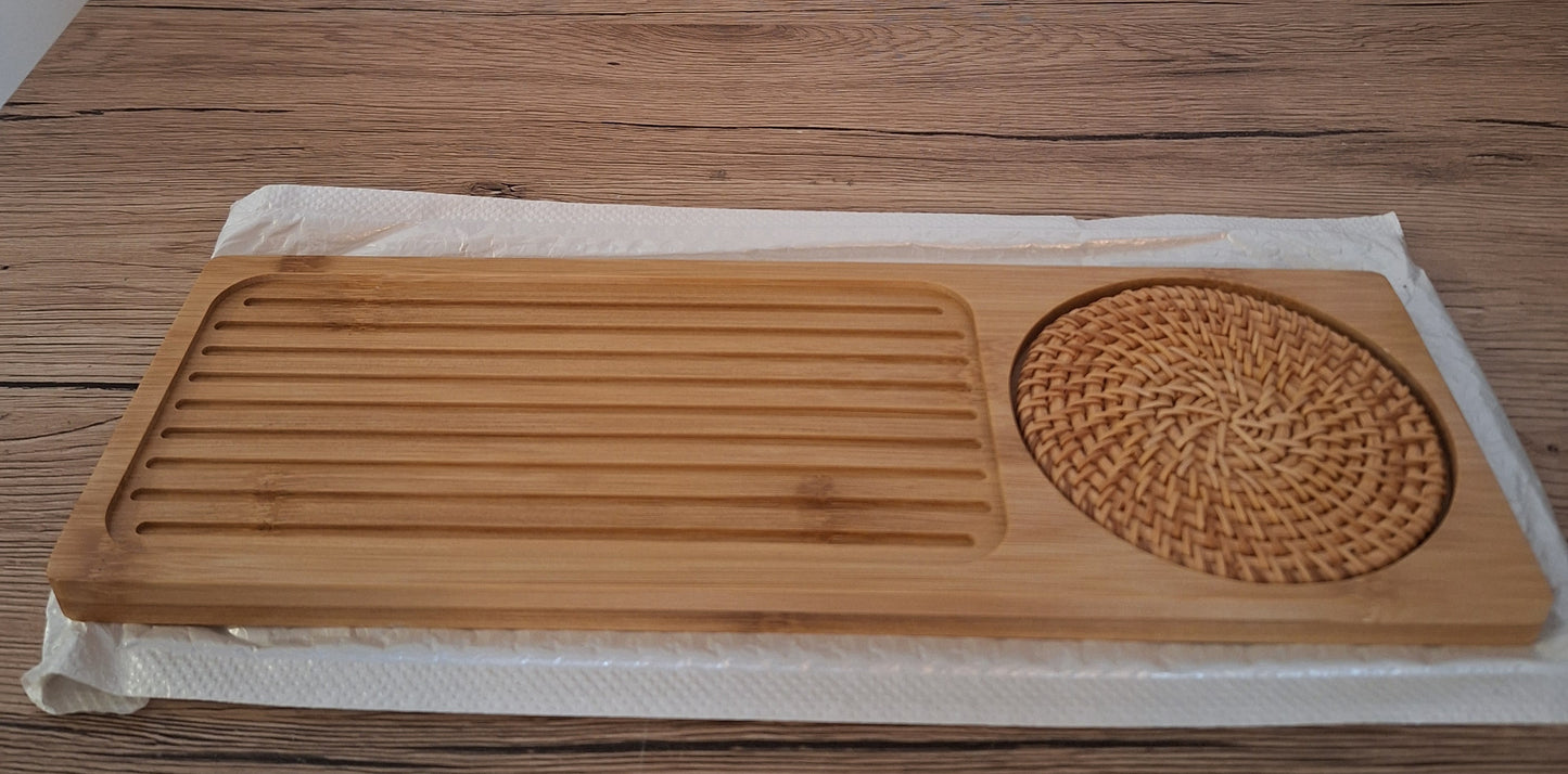 🌿 Plateau de Service de thé et Matcha en Bambou Naturel – Élégance & Sérénité sur votre Table 🍵