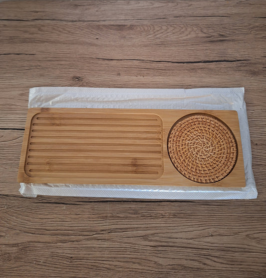 🌿 Plateau de Service de thé et Matcha en Bambou Naturel – Élégance & Sérénité sur votre Table 🍵