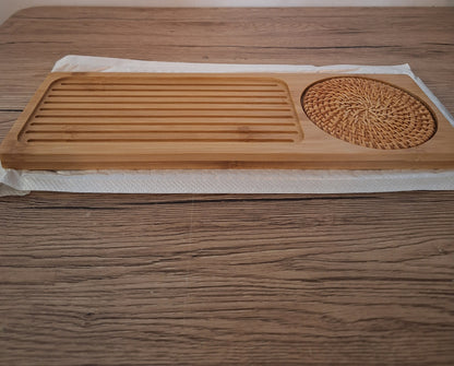 🌿 Plateau de Service de thé et Matcha en Bambou Naturel – Élégance & Sérénité sur votre Table 🍵