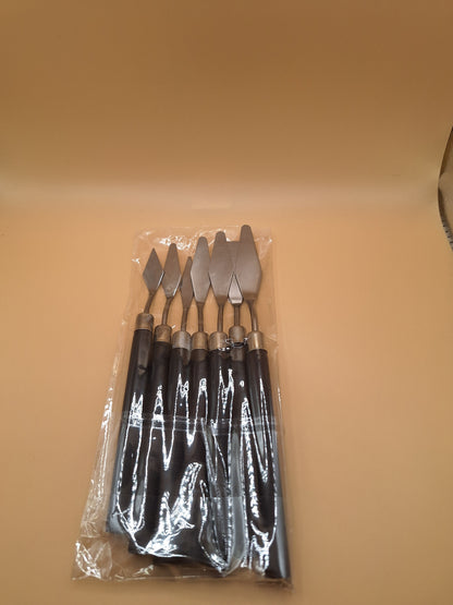 🎨 Ensemble 7 couteaux à palette acier inox & bois - Neuf