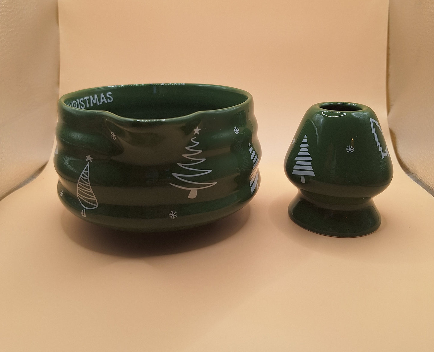 🎄✨ Coffret de Matcha de Noël – Bol Bec Verseur + Support à Fouet  ✨🎄
