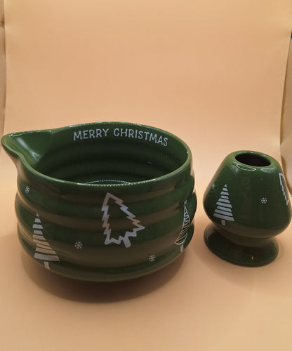 🎄✨ Coffret de Matcha de Noël – Bol Bec Verseur + Support à Fouet  ✨🎄