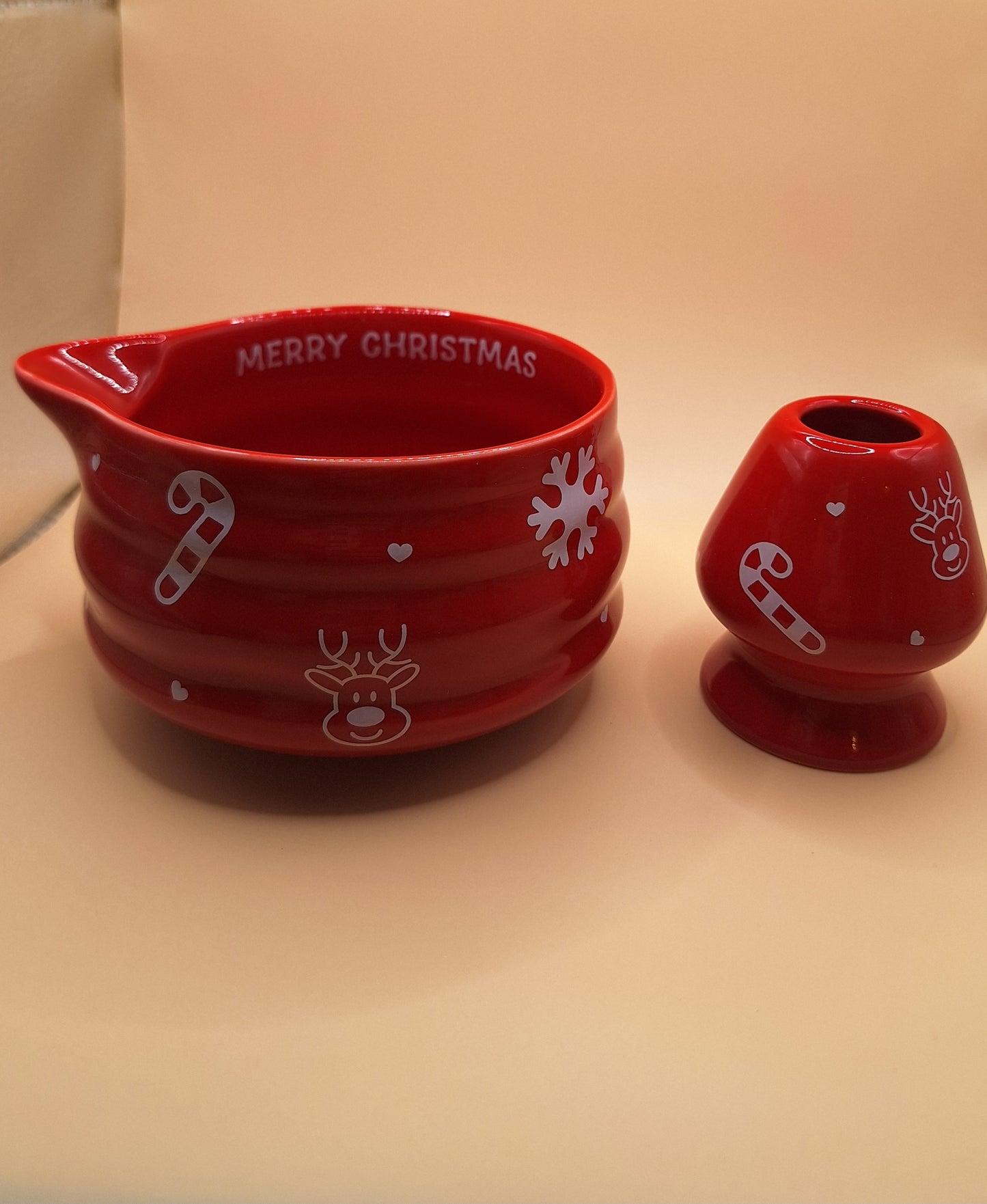 🎄✨ Coffret de Matcha de Noël – Bol Bec Verseur + Support à Fouet  ✨🎄