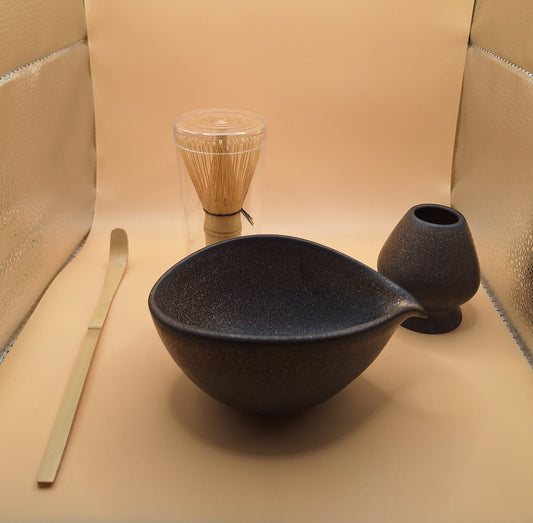 Wabi-Sabi (侘寂) Set 4 pièces pour thé matcha – Éclats d'ombre
