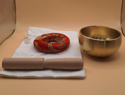 🕉️ Bol Chantant Népalais en Cuivre Martelé – Taille M (8 cm)