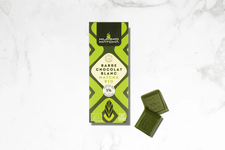🍫🌿 Barre Chocolat Blanc & Matcha Bio Okumidori 5% Snack d’exception –  Bio & vegan - Kumiko Matcha