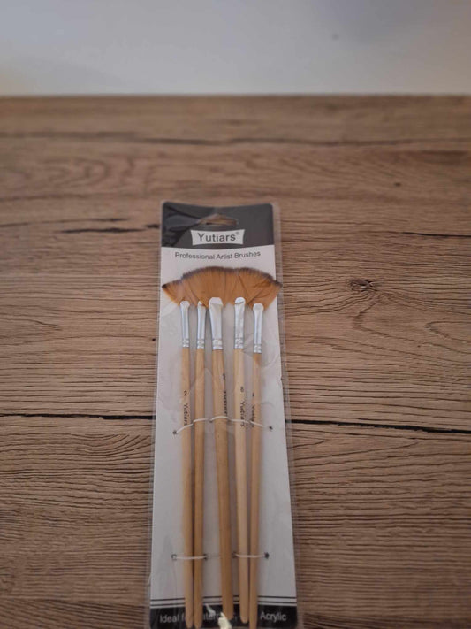 🎨 Set of 5 Brand New Quality Fan Brushes 🎨
