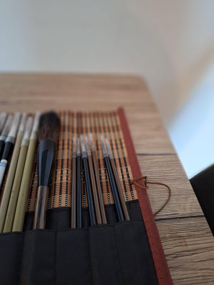 Kit de 18 pièces - 15 pinceaux de calligraphie et Sumi-e Peinture traditionnelle 🎨 Neuf