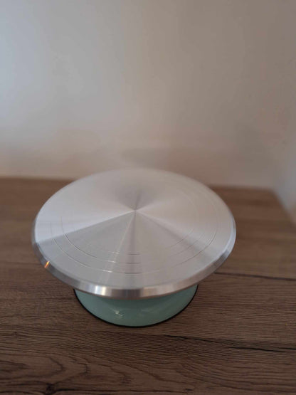 ✨Superbe Plateau tournant Bleu en alliage d'aluminium pour artistes ou pâtissiers ✨ Neuf 25.4 cm