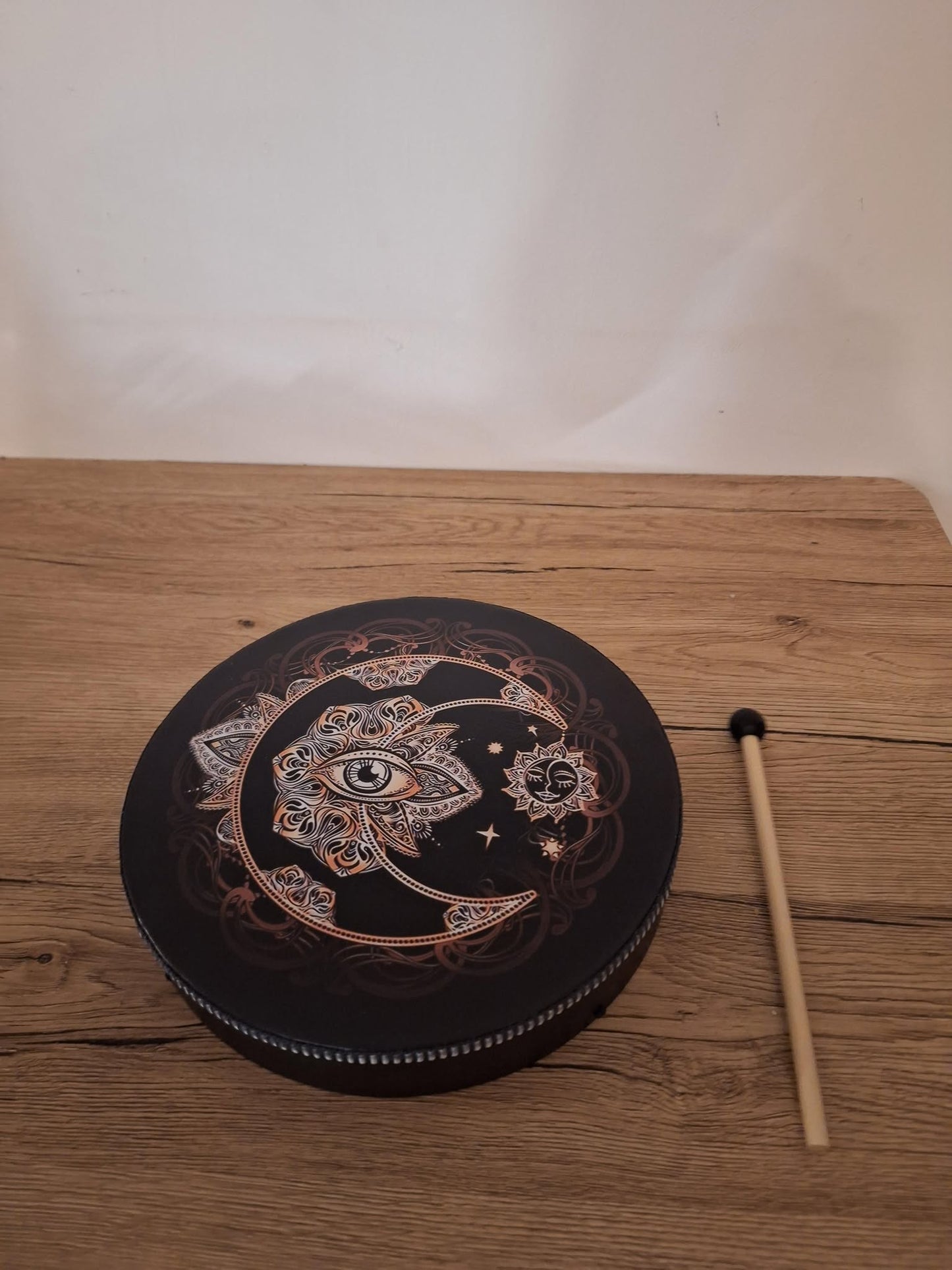 🥁 Tambour de Cadre Shamanique 25,4 cm avec Battant 🎶 Design de l'Arbre de Vie 🌳 - Instrument de Percussion Spirituelle