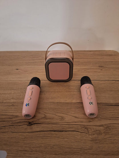 🎤 Complete Wireless Karaoke Set with 2 Microphones 🎶 Perfect for family and children - Color of your choice