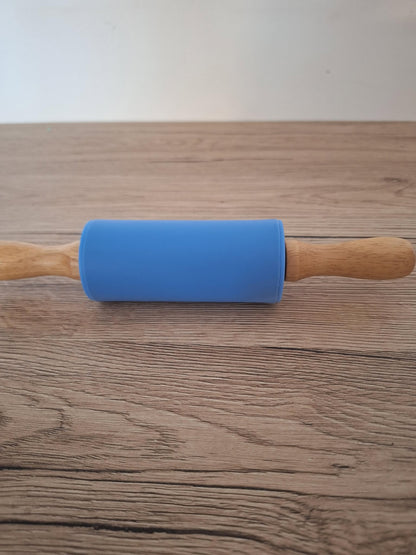 Rouleau à pâtisserie silicone antiadhésif – Manche bois, 23,6 cm