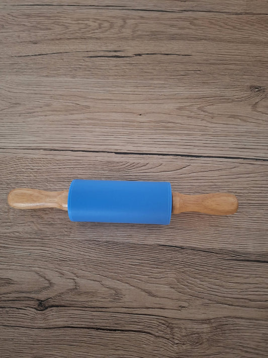 Rouleau à pâtisserie silicone antiadhésif – Manche bois, 23,6 cm