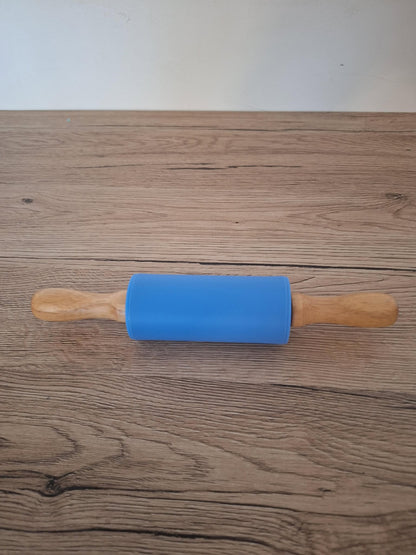Rouleau à pâtisserie silicone antiadhésif – Manche bois, 23,6 cm