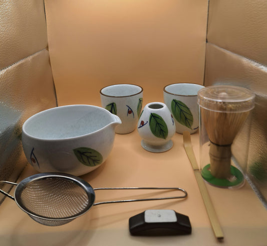🍃 9-piece ceramic Matcha set “Momiji no Ha” もみじの葉 | The leafy elk