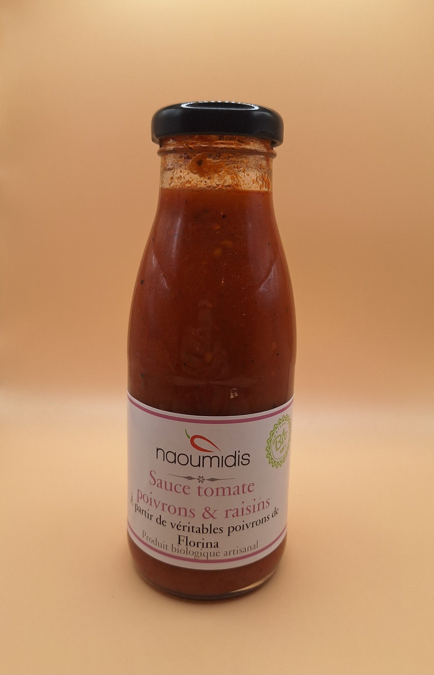 🍅 Sauce Tomate - Poivrons Rouges de Florina BIO et raisins – Naoumidis (270g) Produit Grec authentique