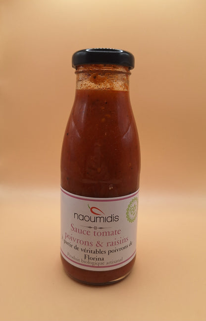 🍅 Sauce Tomate - Poivrons Rouges de Florina BIO et raisins – Naoumidis (270g) Produit Grec authentique