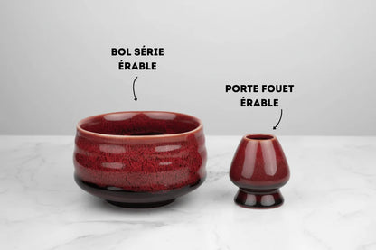 Bol Chawan traditionnel en porcelaine – Série « Érable Japonais » Kumiko Matcha