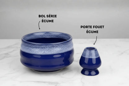 🍃✨ Bol à matcha chawan traditionnel en Porcelaine  – Série “Écume” - Kumiko Matcha - Édition limitée