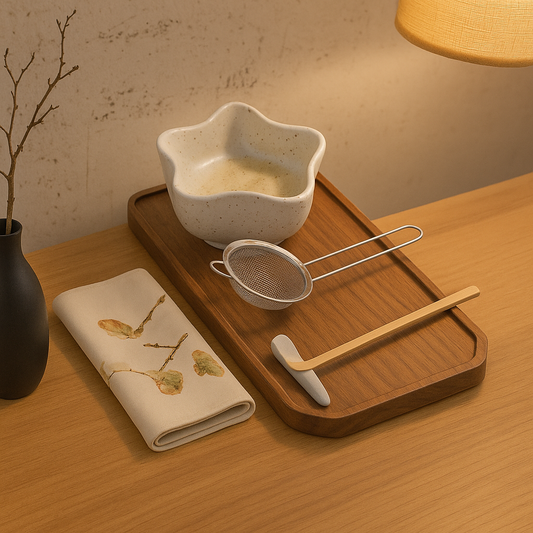 🌸 Set de Matcha Japonais 4 pièces en céramique  “Hoshi no Umi” – 海の星 (Étoile de Mer) 🌸