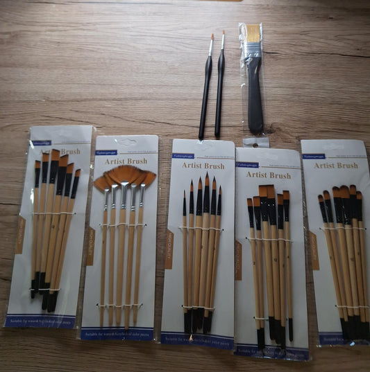 Coffret Artistique de 30 + Pinceaux variés Neufs – Idéal pour Tous les Styles de Peinture