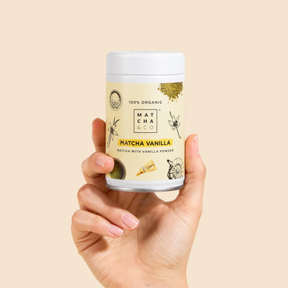 🍃 Poudre de Matcha Cérémonial Vanille Bio · Douceur & Équilibre · Matcha & Co