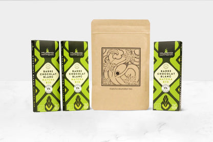 🍫🌿 Barre Chocolat Blanc & Matcha Bio Okumidori 5% Snack d’exception –  Bio & vegan - Kumiko Matcha