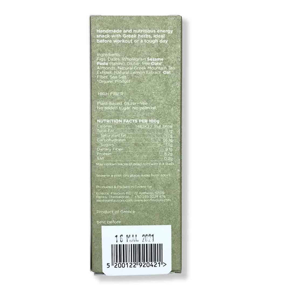 ⚡ Barre énergétique vegan – Figue, Tahini, Amandes & Thé des montagnes – 50 g