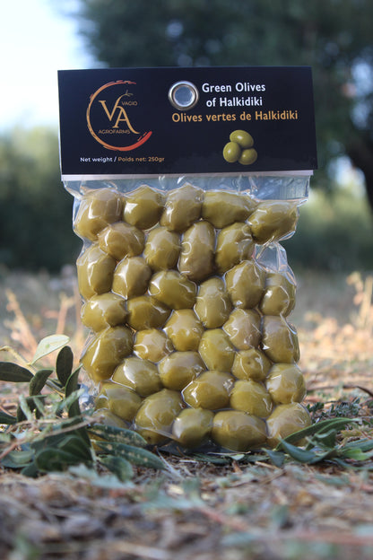 🫒 Olives Vertes de Halkidiki  – 250 g – Origan • Thym • Nature • Piment