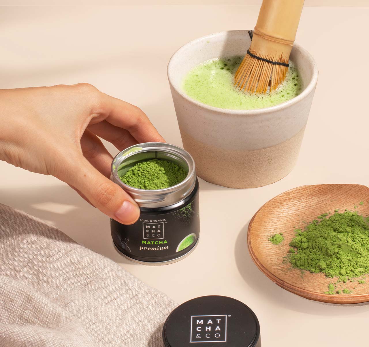 🌱 Thé Matcha Cérémonial Premium – Poudre de Thé Vert 100% Biologique – Matcha & Co