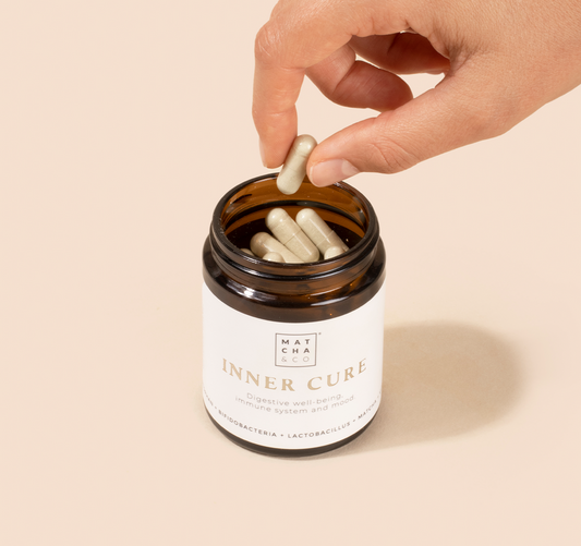 🌱 Inner Cure – Bien-être Digestif & Humeur
Probiotiques • Matcha Cérémonial • L-Tryptophane • Vitamine B6 - Matcha & Co