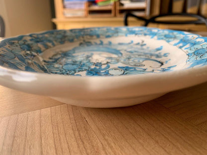 🇬🇷💙 Plat en céramique grecque vintage – XXᵉ siècle – peint à la main