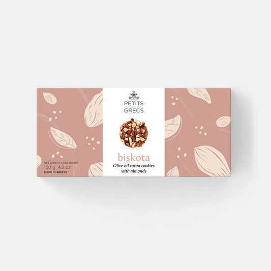 Biscuits grecs à l’huile d’olive, amandes & cacao – 120 g 🍫🌰