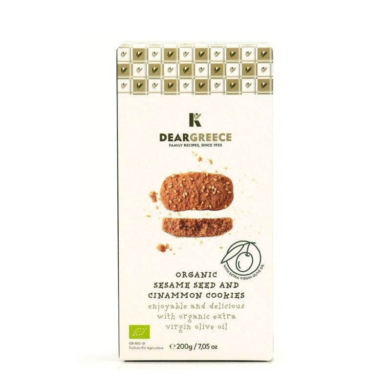 Biscuits BIO grecs au sésame, à la cannelle & à l’huile d’olive – 200 g 🌿✨