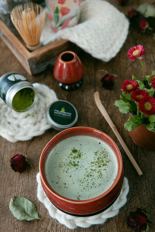Bol Chawan traditionnel en porcelaine – Série « Érable Japonais » Kumiko Matcha