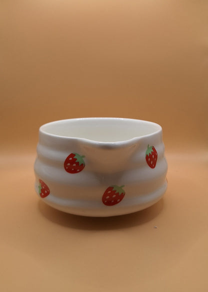 🍓✨ Bol à Matcha blanc – “Fraise d’Été”  cuillère optionnelle 🍵)