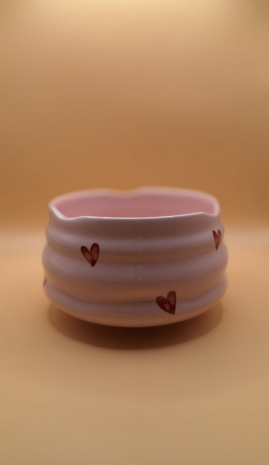 🍓🌸 Bol à Matcha rose – “Fraises en Fleurs” Option cuillère 🍵