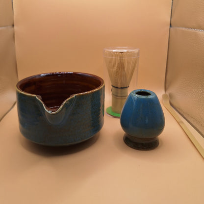 🌊 Matcha Set “Aokuchi” – Blue burst, fire force