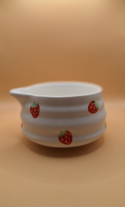 🍓✨ Bol à Matcha blanc – “Fraise d’Été”  cuillère optionnelle 🍵)