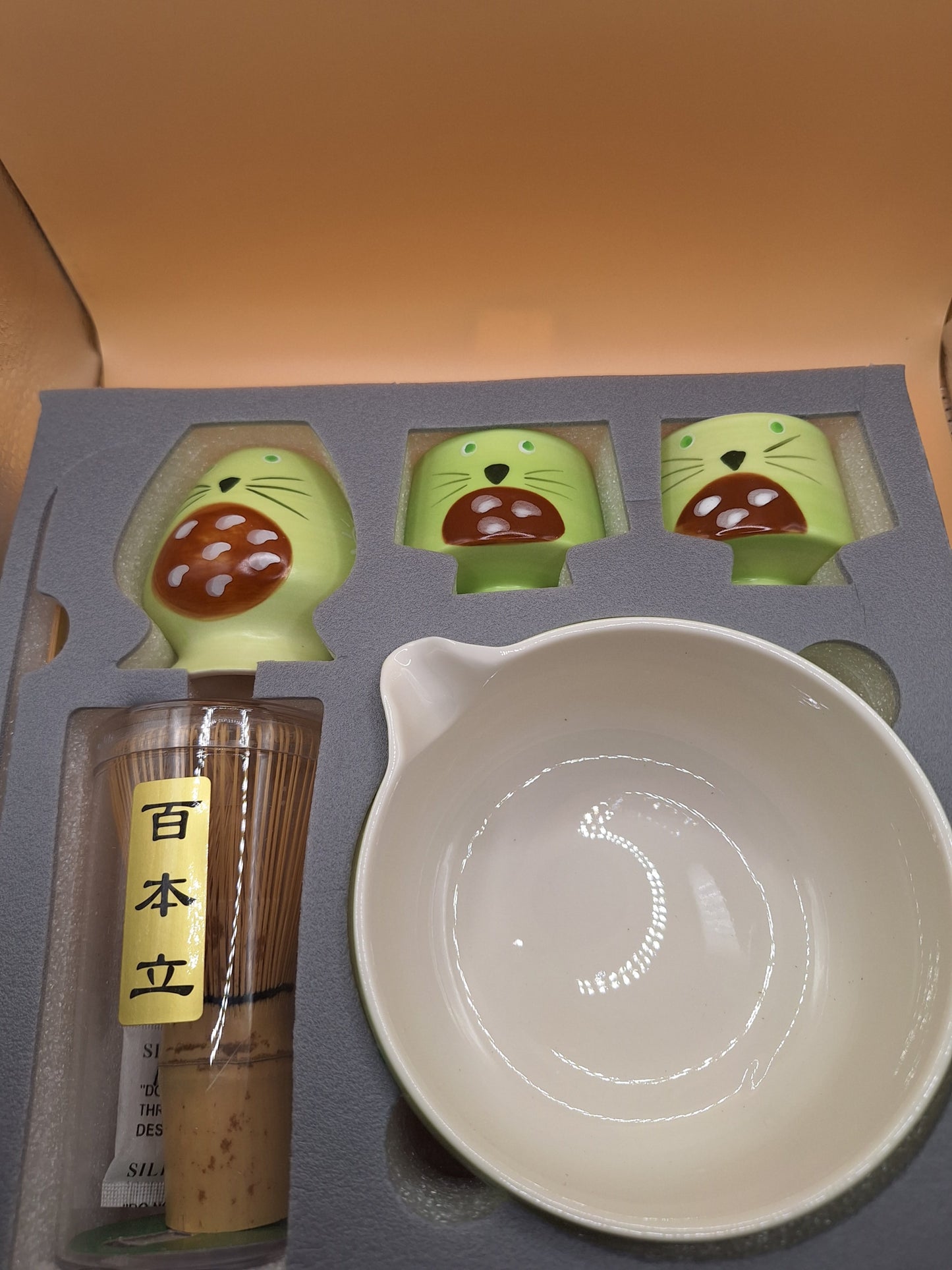 🐾🍵 Warai Neko – 笑い猫 Set de Matcha 6 pièces - le Chat qui rit