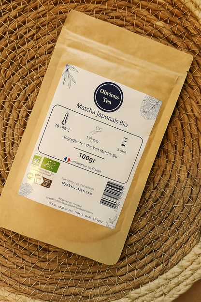 🌿 Poudre Matcha Bio d’Obvious Tea – Poudre de thé vert d’exception 50gr - 100gr - 200gr
