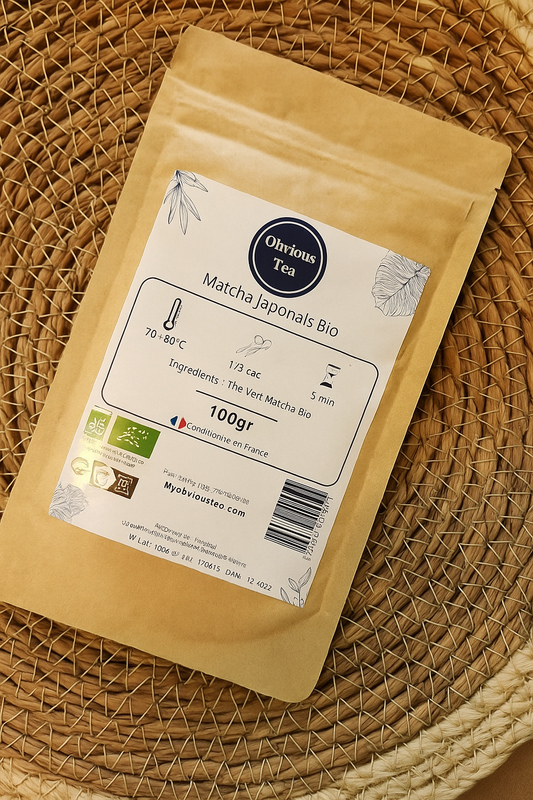 🌿 Poudre Matcha Bio d’Obvious Tea – Poudre de thé vert d’exception 50gr - 100gr - 200gr
