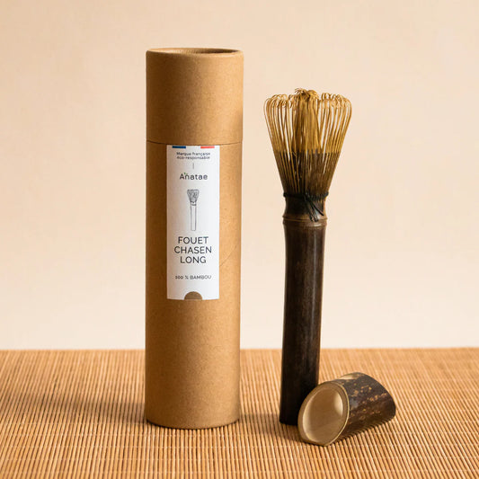 🌿✨ Fouet Chasen Long en Bambou – Manche Brun | Anataé ✨🌿