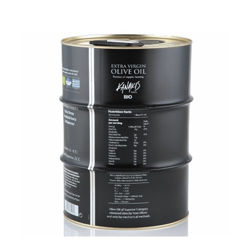 Huile d’olive vierge extra BIO Kanakis – AOP Kalamata – 5 L