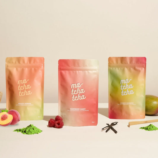 🍵 Matcha Cérémonial – Pack Découverte Fruité 3×80 g 🍑🍓🥭 · Matchatcha