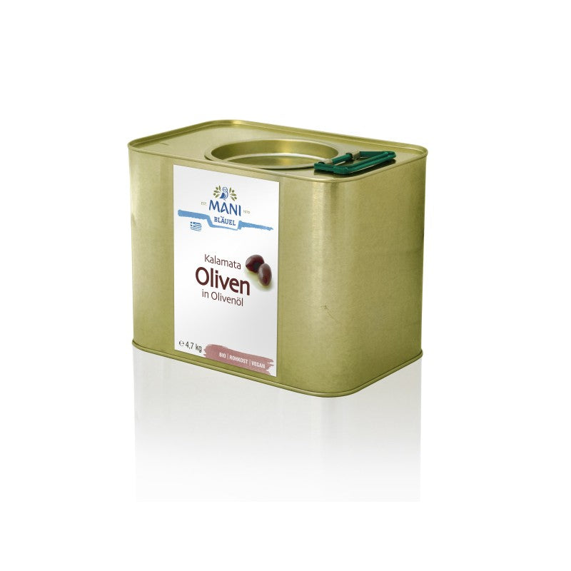Olives de Kalamata à l’huile d’olive BIO – Format professionnel 4,7 kg 🍈💚