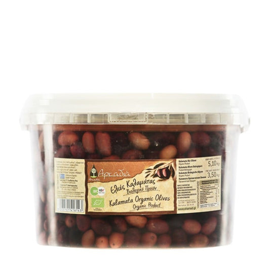 Olives de Kalamata BIO en saumure – Seau professionnel 3,5 kg 🍃